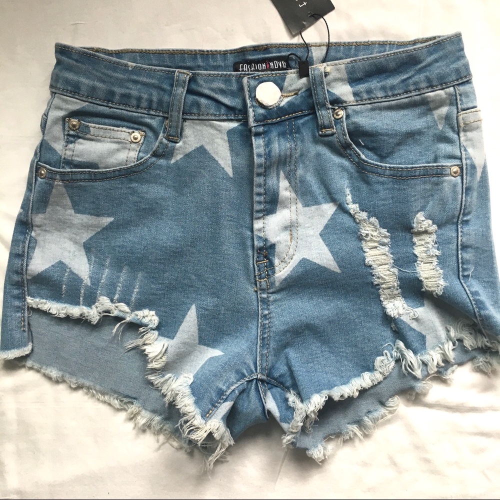 NEW Fashion Nova Certified Denim Distressed Short Shorts - Picture 10 of 11